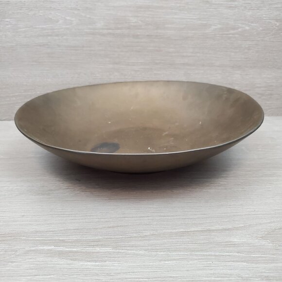 West Elm large low, flat bowl, tarnished brass color - Picture 1 of 5